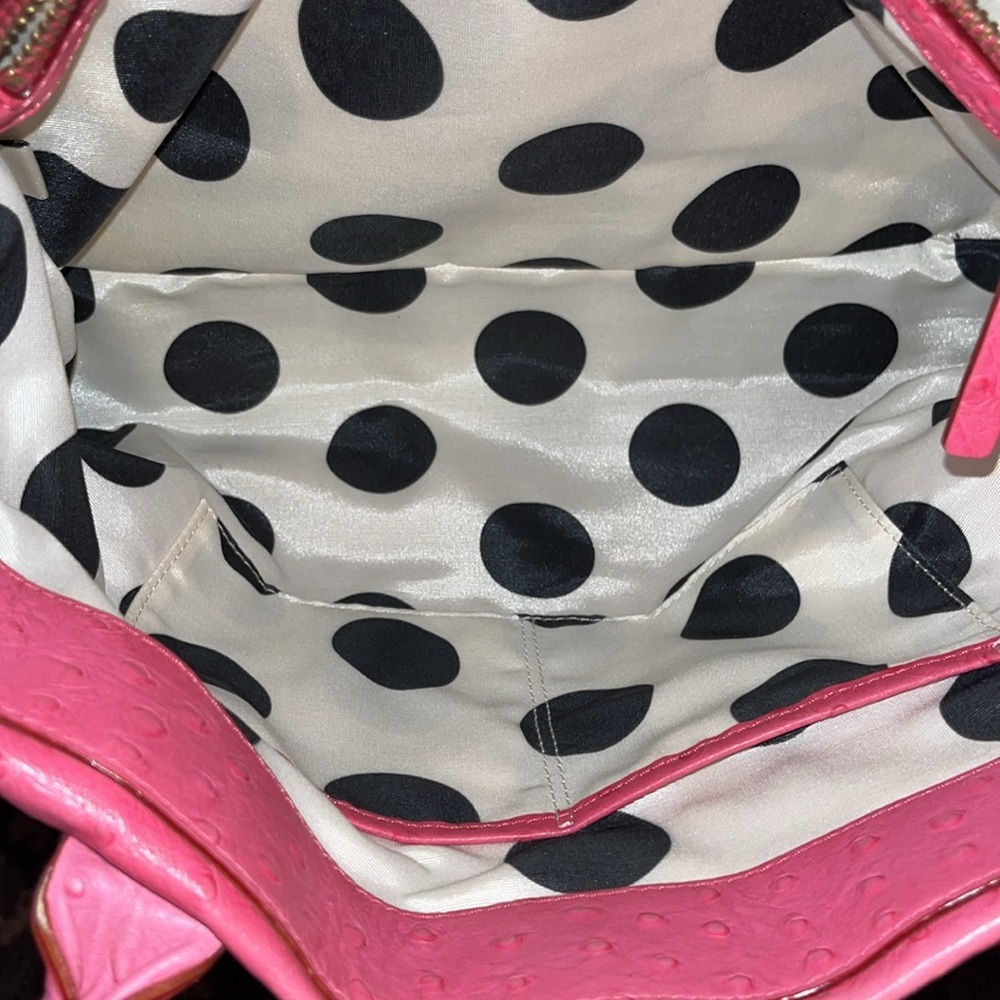 EUC Authentic Kate Spade Bexley Stevie Ostrich Handbag 10.5X14.5 - Picture 6 of 7